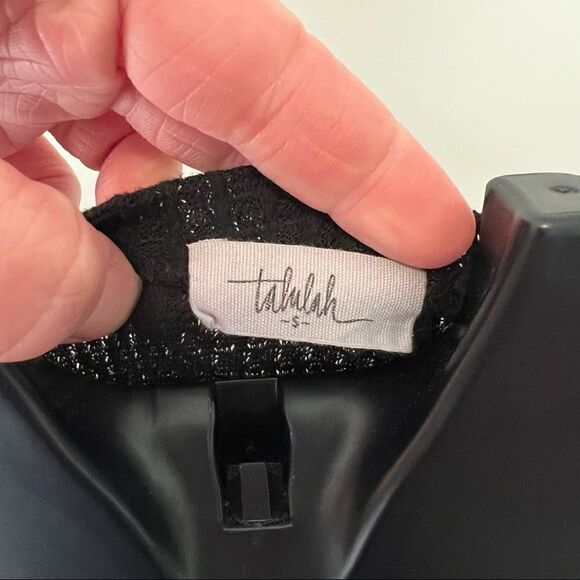 Talulah Women's Black Crewneck Sweater Size Small side slits long sleeve - Picture 3 of 5